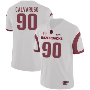 Men Arkansas #90 Vito Calvaruso White Stitched Jerseys 599485-843