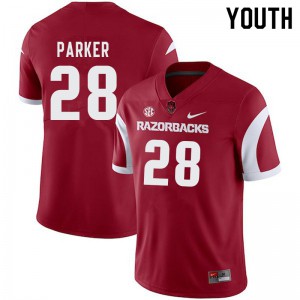 Youth Razorbacks #28 Andrew Parker Cardinal Player Jersey 793546-349