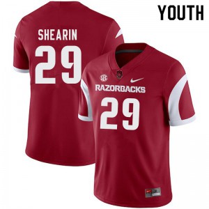 Youth Razorbacks #29 Asa Shearin Cardinal Stitched Jersey 529120-226