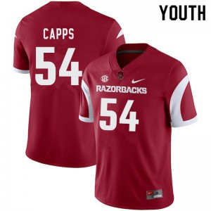Youth University of Arkansas #54 Austin Capps Cardinal Player Jerseys 912604-301
