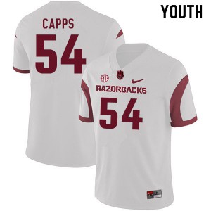 Youth Arkansas Razorbacks #54 Austin Capps White Player Jersey 224322-396