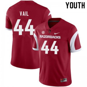 Youth Arkansas #44 Cameron Vail Cardinal Player Jersey 760390-374