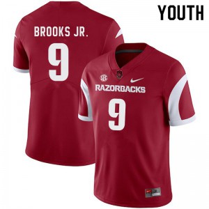 Youth Arkansas #9 Greg Brooks Jr. Cardinal Stitch Jerseys 697882-535
