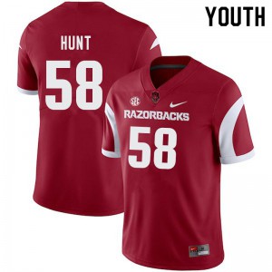 Youth Razorbacks #58 Griffin Hunt Cardinal Player Jerseys 464020-174