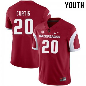 Youth Arkansas Razorbacks #20 Jordon Curtis Cardinal Alumni Jerseys 175674-410