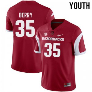 Youth Razorbacks #35 Matt Berry Cardinal Player Jersey 887388-168