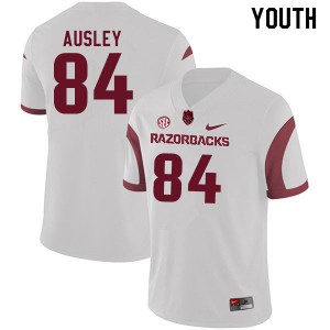 Youth Arkansas #84 Peyton Ausley White Alumni Jerseys 688659-767