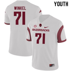Youth Arkansas Razorbacks #71 Ryan Winkel White Alumni Jerseys 519871-491