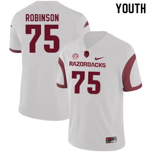 Youth University of Arkansas #75 Silas Robinson White Official Jerseys 323548-912