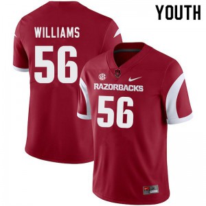 Youth Razorbacks #56 Zach Williams Cardinal Stitched Jerseys 957679-858