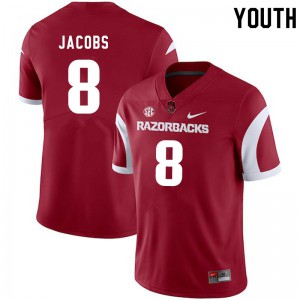 Youth Arkansas Razorbacks #8 Jerry Jacobs Cardinal High School Jerseys 286763-543