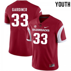 Youth Arkansas #33 Karch Gardiner Cardinal High School Jerseys 308470-233