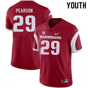 Youth Razorbacks #29 Cade Pearson Cardinal NCAA Jersey 238589-920