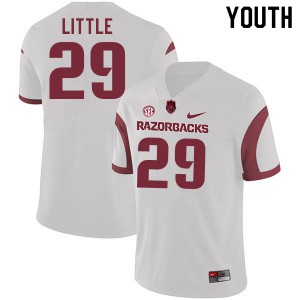Youth Razorbacks #29 Cam Little White Official Jerseys 439910-815
