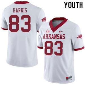 Youth Arkansas #83 Chris Harris White Alternate College Jerseys 517341-618