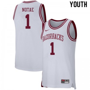 Youth Arkansas #1 JD Notae White Player Jerseys 724582-944