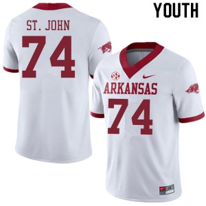 Youth Arkansas #74 Jalen St. John White Alternate College Jersey 617464-390