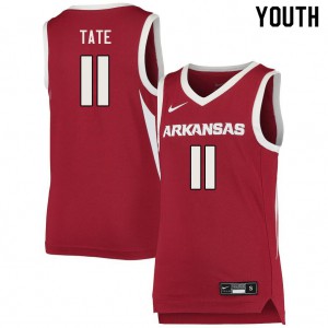 Youth Arkansas Razorbacks #11 Jalen Tate Cardinal Player Jerseys 573585-980