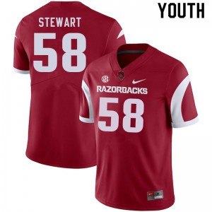 Youth Arkansas #58 Jashaud Stewart Cardinal Football Jersey 403328-418