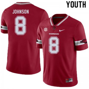 Youth University of Arkansas #8 Jayden Johnson Cardinal Alternate College Jersey 482055-972