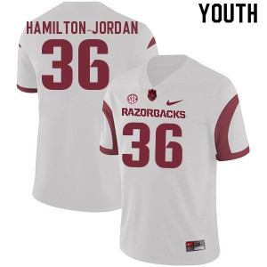 Youth Arkansas #36 Jermaine Hamilton-Jordan White Alumni Jerseys 858085-706