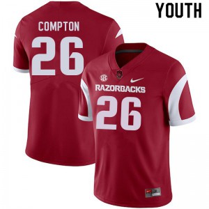 Youth Arkansas #26 Kevin Compton Cardinal NCAA Jersey 627842-121