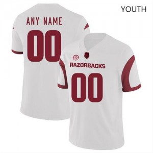 Youth University of Arkansas #00 Custom White Limited NCAA Jerseys 121830-541