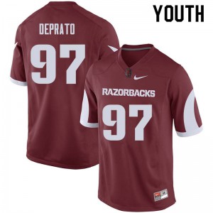 Youth Arkansas Razorbacks #97 Brandon DePrato Cardinal Stitched Jerseys 437564-279