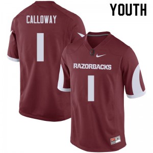 Youth Arkansas #1 Chevin Calloway Cardinal Player Jerseys 724716-328
