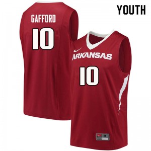 Youth Arkansas #10 Daniel Gafford Cardinal University Jersey 995758-524