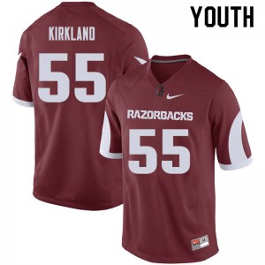 Youth Razorbacks #55 Denver Kirkland Cardinal Stitched Jersey 695827-136