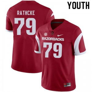 Youth Razorbacks #79 Dylan Rathcke Cardinal NCAA Jersey 706841-307