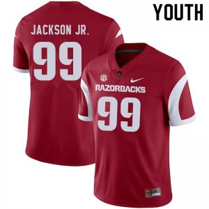 Youth Arkansas #99 Enoch Jackson Jr. Cardinal NCAA Jerseys 373268-296