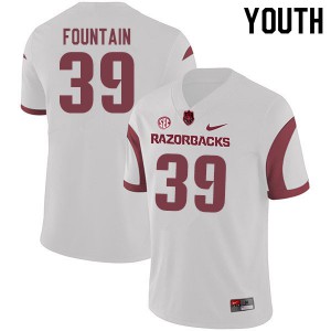 Youth Arkansas Razorbacks #39 H.T. Fountain White Player Jerseys 680886-303