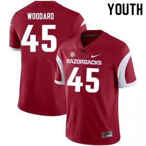 Youth University of Arkansas #45 Jackson Woodard Cardinal Official Jerseys 924536-922