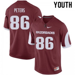 Youth Arkansas Razorbacks #86 Jason Peters Cardinal Stitched Jerseys 454964-744