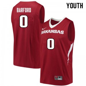 Youth University of Arkansas #0 Jaylen Barford Cardinal High School Jerseys 723293-577
