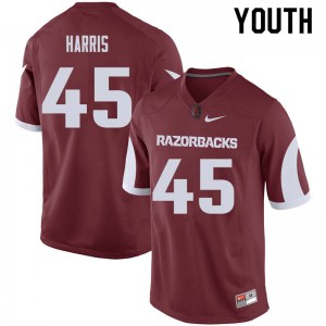 Youth Razorbacks #45 Josh Harris Cardinal College Jersey 702308-188