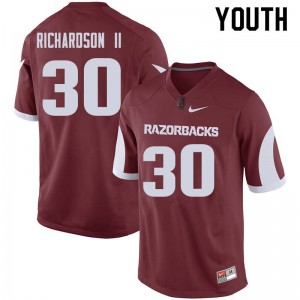 Youth Razorbacks #30 Kevin Richardson II Cardinal High School Jerseys 339908-891