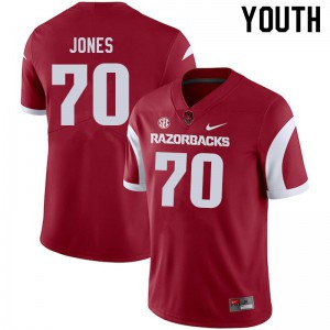 Youth Arkansas Razorbacks #70 Luke Jones Cardinal University Jersey 542235-404