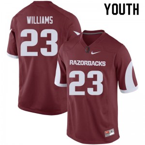 Youth Arkansas #23 Maleek Williams Cardinal NCAA Jerseys 952286-295