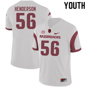 Youth Arkansas #56 Marcus Henderson White College Jerseys 379869-360