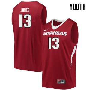 Youth Arkansas Razorbacks #13 Mason Jones Cardinal University Jerseys 362428-841
