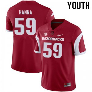 Youth University of Arkansas #59 Morgan Hanna Cardinal Stitched Jerseys 368683-626