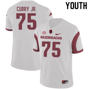 Youth Arkansas Razorbacks #75 Ray Curry Jr. White Player Jerseys 801705-417