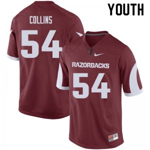 Youth University of Arkansas #54 Terrell Collins Cardinal College Jersey 362238-564