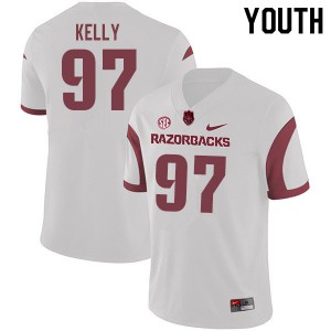 Youth Razorbacks #97 Xavier Kelly White College Jerseys 620319-889